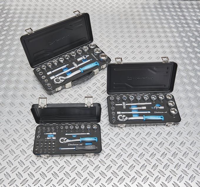 Datona® Complete dopsleutelset 79-delig (1/4 + 3/8 + 1/2) in 3 koffers