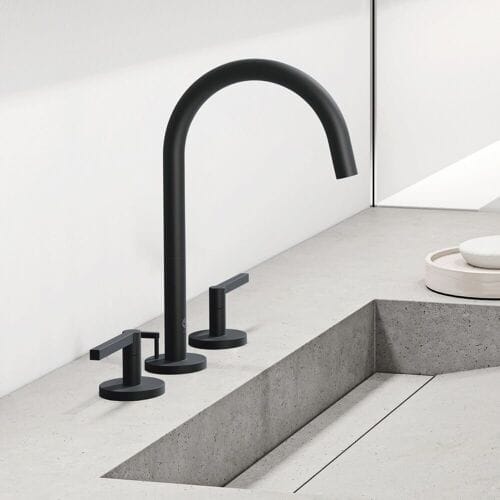 Kludi NOVA FONTE Puristic 3-hole basin mixer for floor mounting 201430515