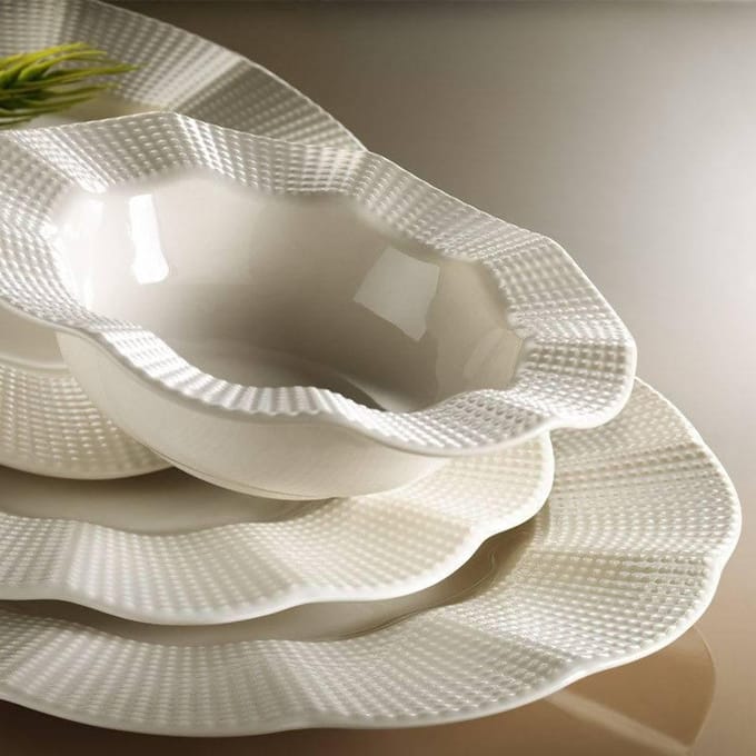 Asir - Dinerset - eetset - servies (24-delig) – Crème – Porselein – 25x25x2 cm (B x D x H)