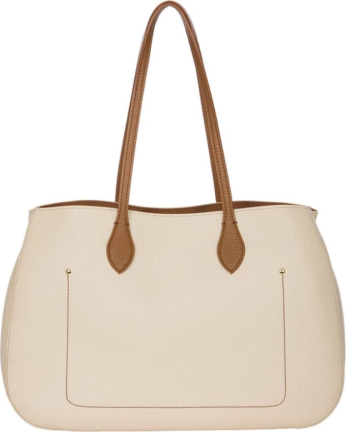 BRIC'S Leren Schoudertas Gondola Lavanda Bag Cream / Caramel Crème