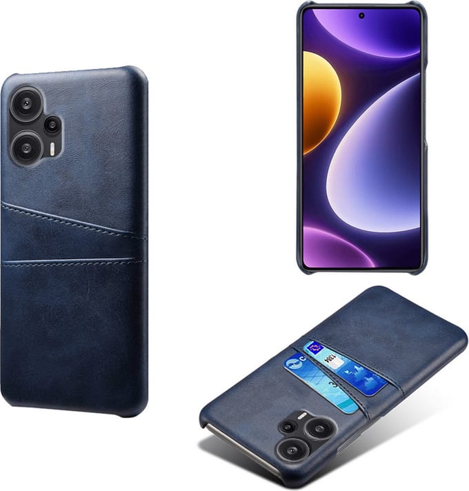 Backcover met Opbergvakjes + PMMA Screenprotector voor Xiaomi Poco F5 _ Blauw