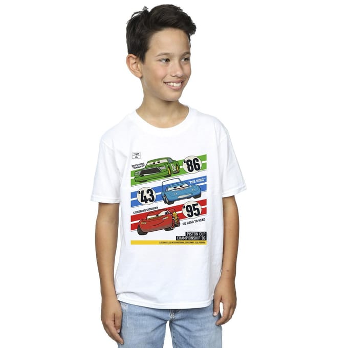 Disney Jongens Cars Piston Cup Kampioenen T-Shirt (Wit)