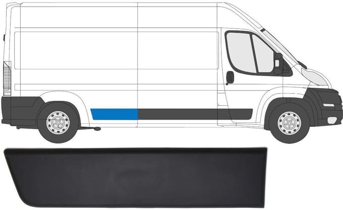 Achterste zijlijst sierlijst voor Citroen Jumper 2006-2018 / Rechts