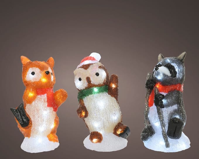 Verlichte decoratie Lumineo Kerstmis dieren Acryl