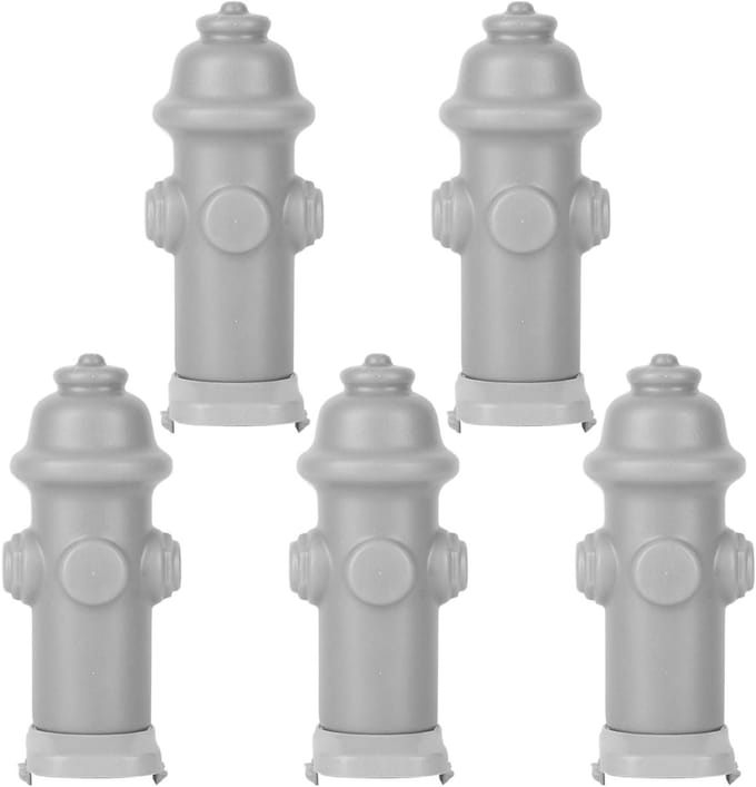 Honden Plaspaal - Honden Urinoir - Zindelijkheidstraining Hond - Realistisch Hydrant Ontwerp - 5 Stuks - Grijs