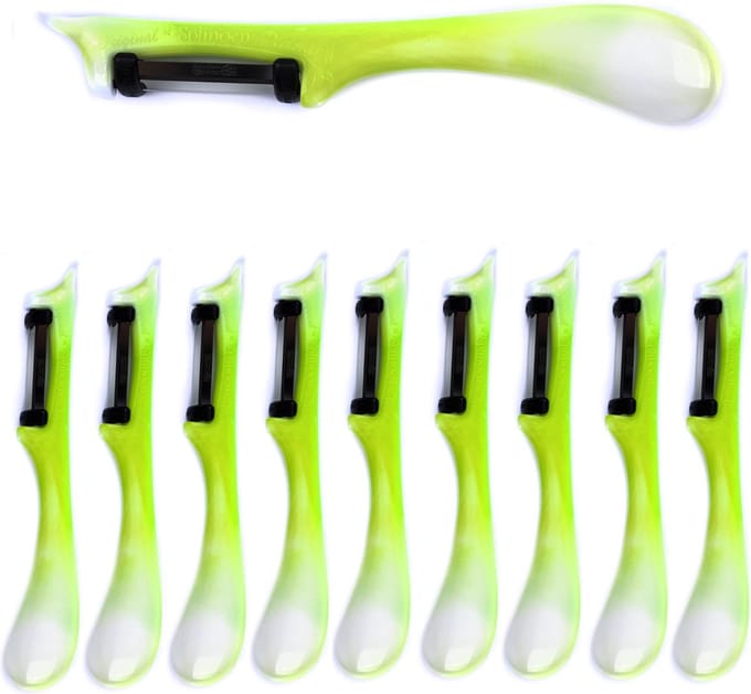 Solingen Dunschiller Star – Dubbel Mes – 19 cm – Bi-Color – Wit met Groen – 10 stuks