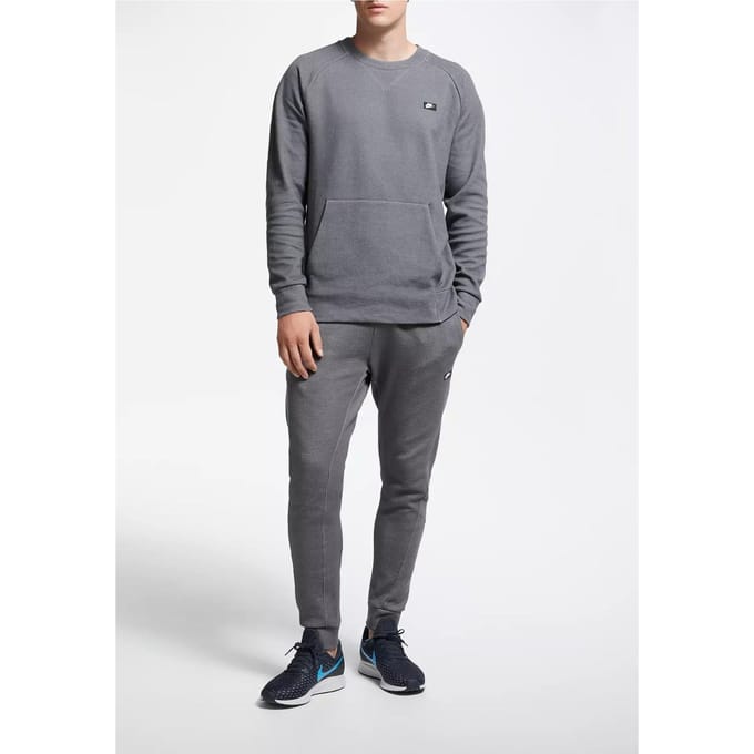 Nike Sportswear Optic Heren Fleece Crew Tracksuit in Grijs
