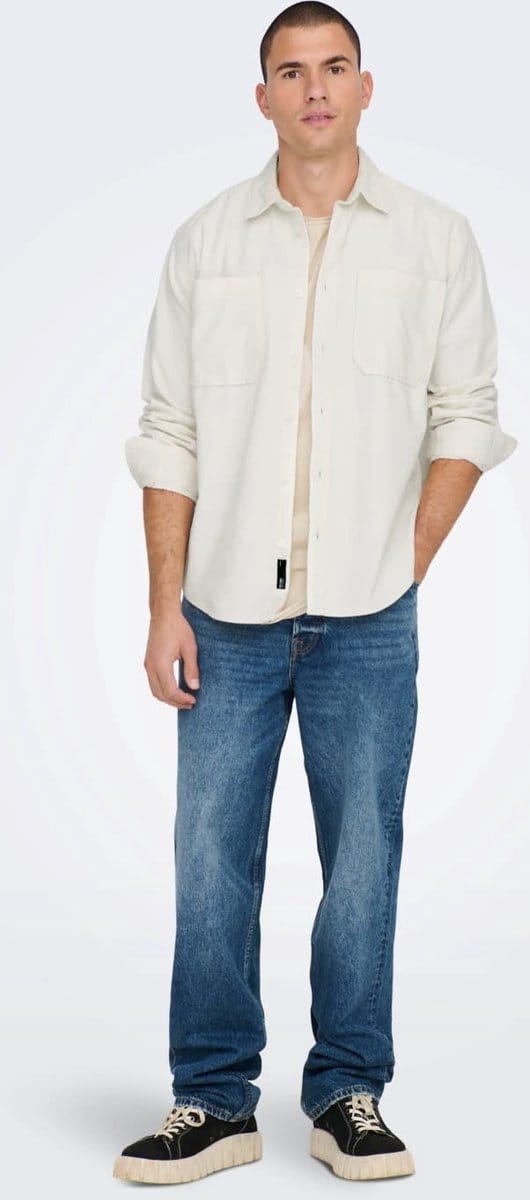 Alp Relaxed Washed Corduroy Shirt Cloud Dancer Kledingmaat : XS