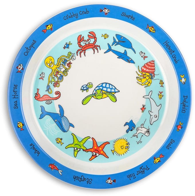 Oceaan Dieren kinder melamine bord - Tyrrell Katz