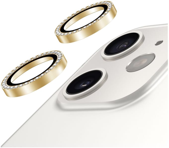 AVY Camera Lens Protector Rings | Geschikt voor Apple iPhone 12 / 12 Mini / 11 | Camera Lens Protector Glas | Schokbestendig | Krasbestendig | met Applicator | Diamant Goud