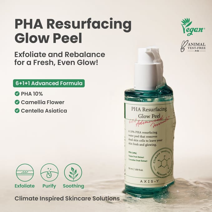 Axis-Y 6+1+1 PHA Resurfacing Glow Peel 50ml - Milde exfoliatie voor een stralende huid