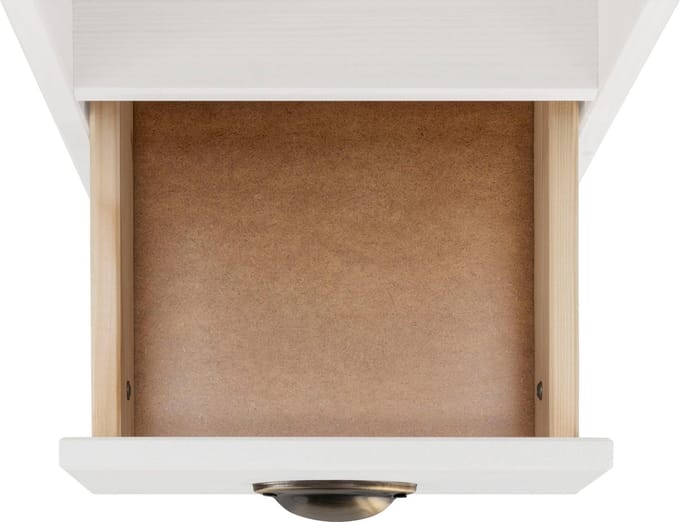 Toscana-Kast-Smal - Wit/Honing Grenen