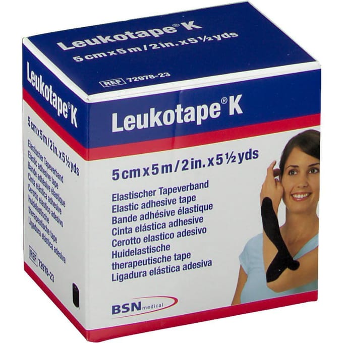 Leukotape K Kleefwindel Elast Zwart 5cmx5m 1