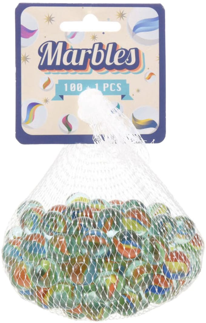 Free & Easy Speelgoed knikkers - Cat eyes - 1 kilo - knikkerset voor kinderen - glas - diverse formaten - ongeveer 100 stuks