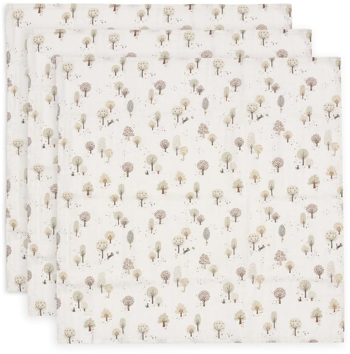Jollein Hydrofiele Doek Small – 70x70cm – Tiny Park – 3 Stuks