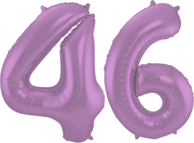 Folieballon 46 jaar metallic paars 86cm