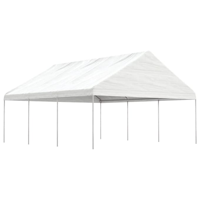 vidaXL - Prieel - met - dak - 6,69x5,88x3,75 - m - polyetheen - wit
