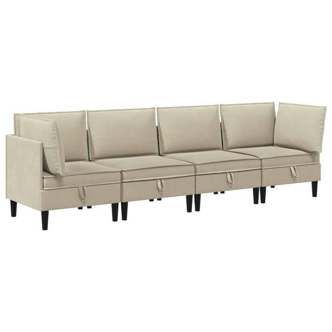 vidaXL - Woonkamer - Meubelset - 4 - st - Zand - Stof