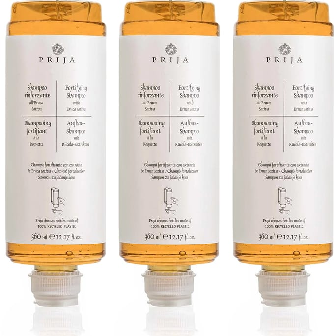 PRIJA Regenererende haar shampoo VOEDEND met rucola VEGAN, navulling voor dispenser 360 ml - 3 stuk