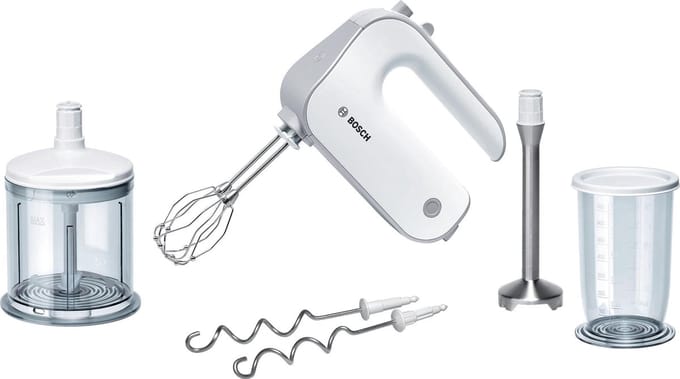 Bosch MFQ4080 Handmixer set - Incl staafmixervoet en hakmolen - 450W - Wit