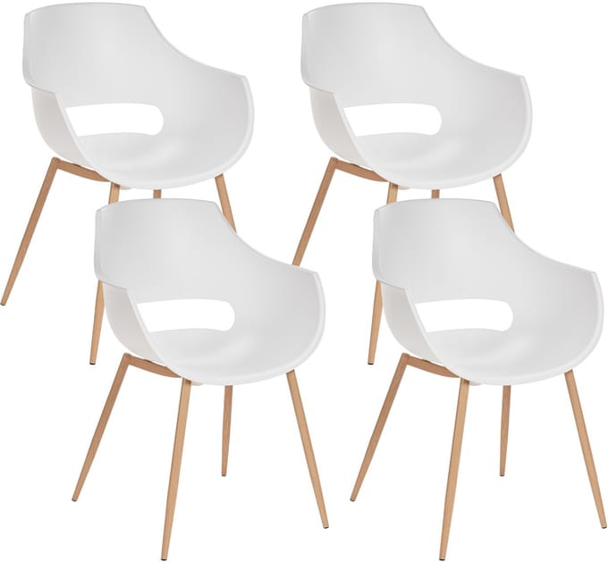 MILLERS - Set van 4 stoelen - Wit - Synthetisch materiaal