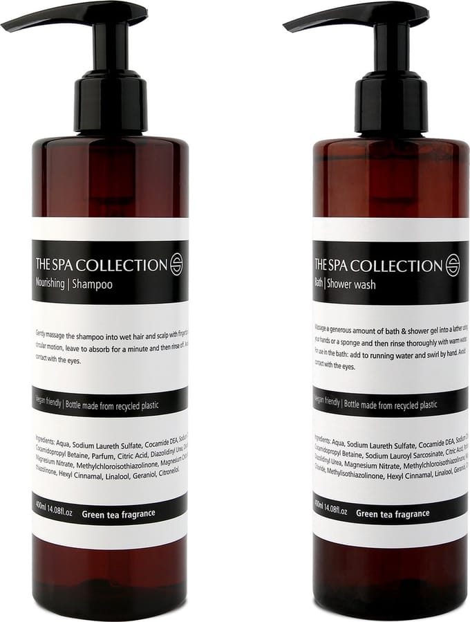 The Spa Collection Green Tea - Shampoo + Douchegel- 400 ml pompfles - Set van 2 stuks