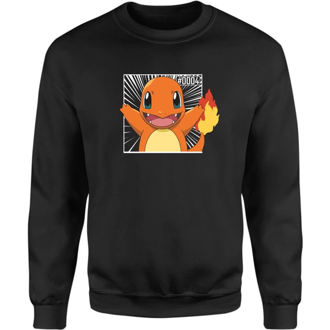 Pokémon Pokédex Charmander #0004 Sweatshirt - Black - S