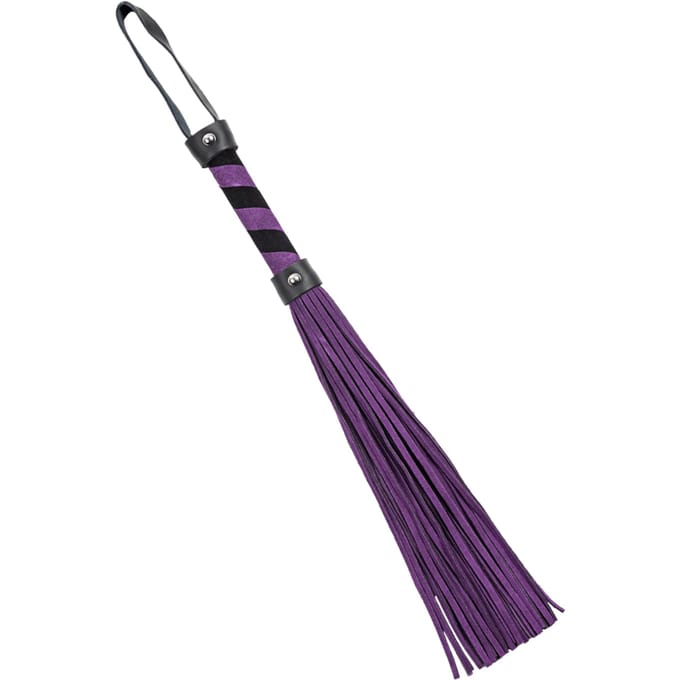 Rimba - Zweepje- Flogger - Suede - 36 Strengen - Paars/Zwart