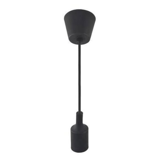 Suspension câble noir (1m) E27 IP20 max 60W noir