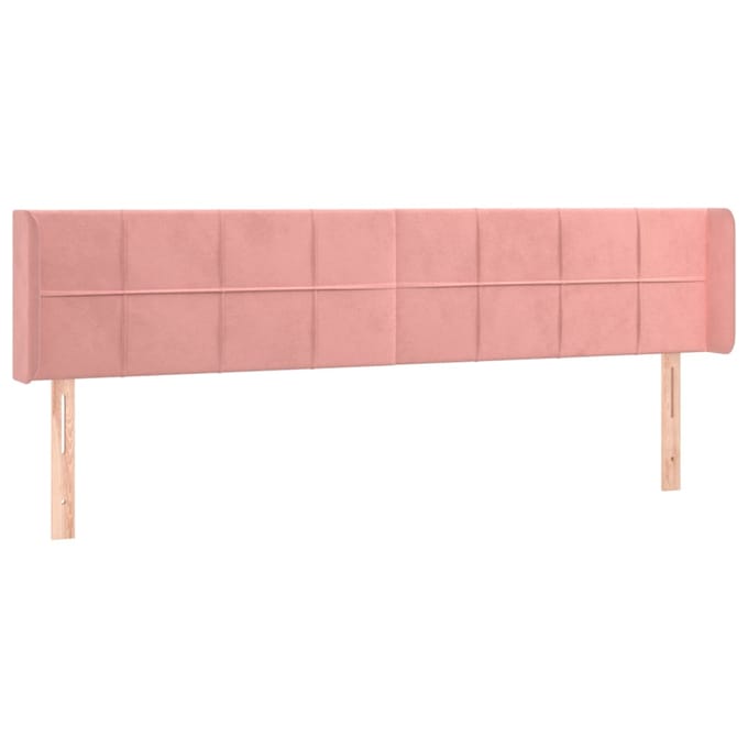 vidaXL - Hoofdbord - LED - 183x16x78/88 - cm - fluweel - roze
