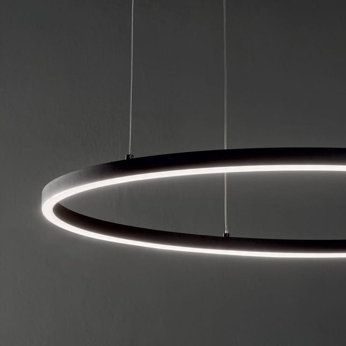 Ideal Lux LED hanglamp Oracle Slim Ø 50 cm zwart 3.000 K