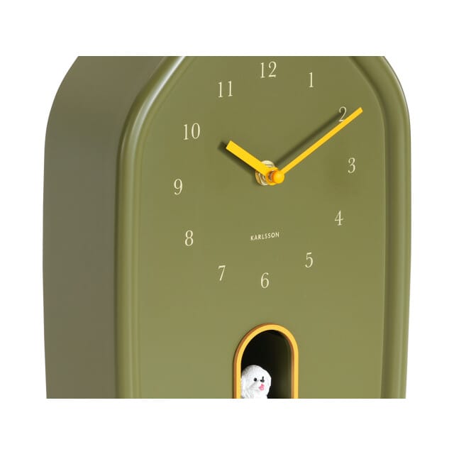 Karlsson wandklok modern doggy luxury green- Ø29,1cm