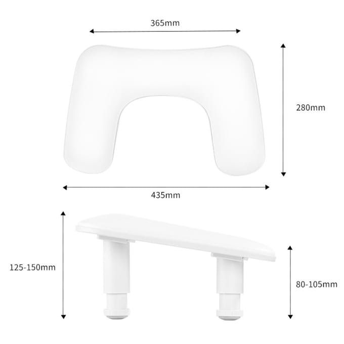 Armsteunkussen voor Nail Art Nagel Handsteunkussen Verstelbare Hoogte PU Leer Kussen Schuin Handkussen Manicure Tool wit