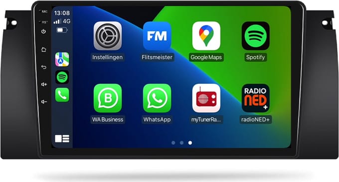 Android 13 autoradio voor BMW 5 serie X5 E39 E53 M5 | 1996 t/m 2007 | Android 13 | Draadloos Apple Carplay & Android auto | 4GB + 64GB | 8-Core | Davilon | 2025 model | Bluetooth & Wifi | Full Touch