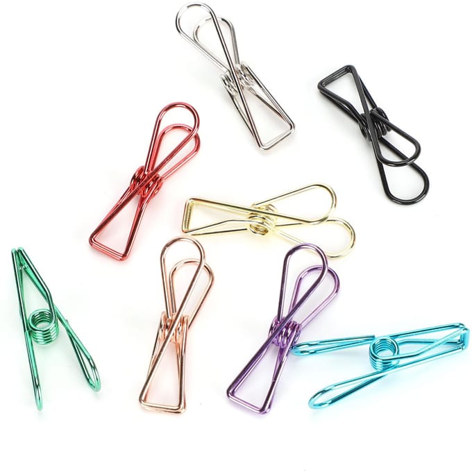40 stuks Metalen Kleine Clips Holle Vissenvorm Kleur Zakafdichting Factuur Papierhouder Kantoor Schrijfwaren white