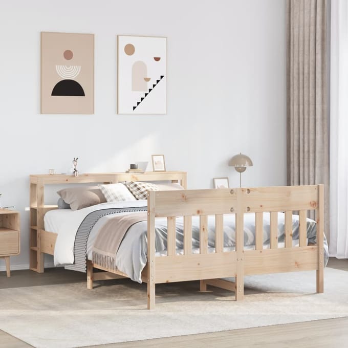 vidaXL - Bedframe - zonder - matras - massief - grenenhout - 160x200 - cm