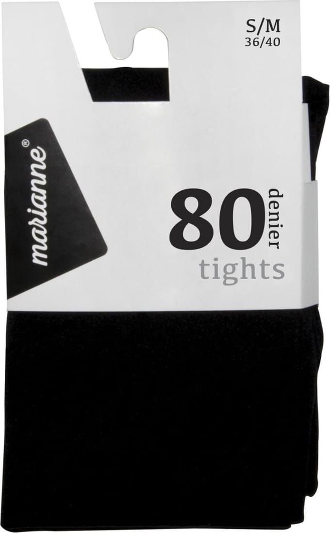 Marianne Opaque Panty - Dames - 80 Denier - Maat S/M - Almost Black