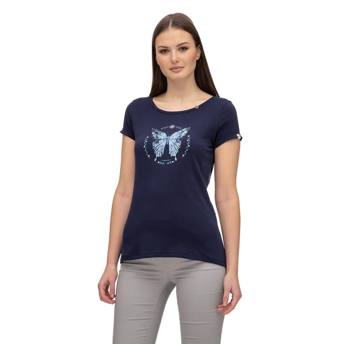 T-shirt dames Ragwear Florah Butterfly Gots