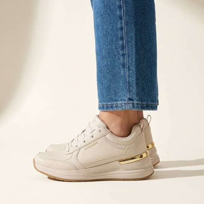 Skechers Skechers Billion 2 Fine Shine Wedge Sneakers beige
