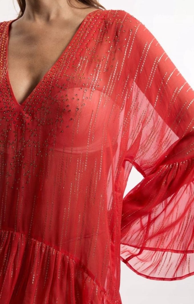 Karen Millen - Tuniek - Strand - Rood - Cekins