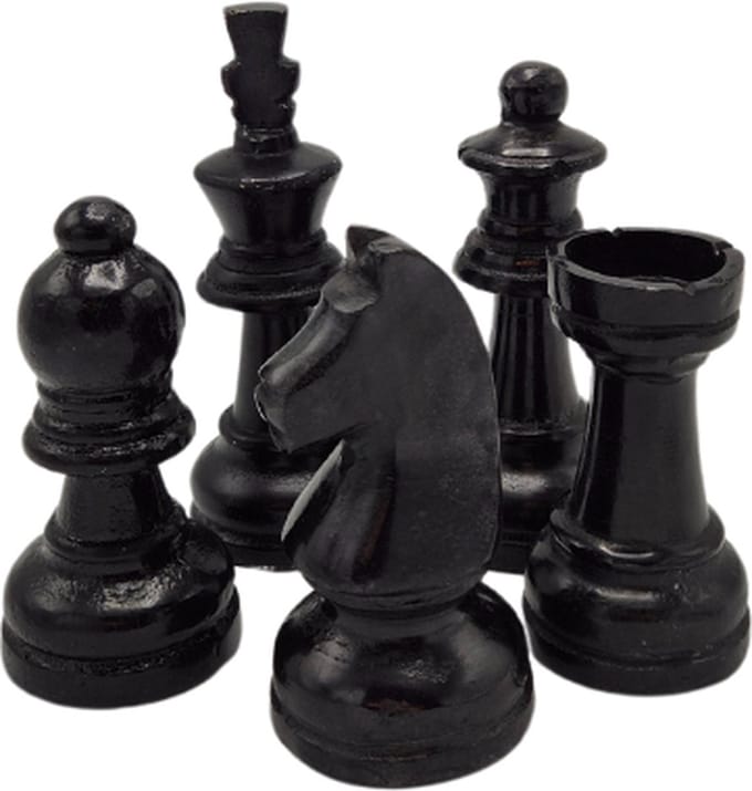 Deco4yourhome® - Schaakset - Metaal - set van 5 - Zwart - Black