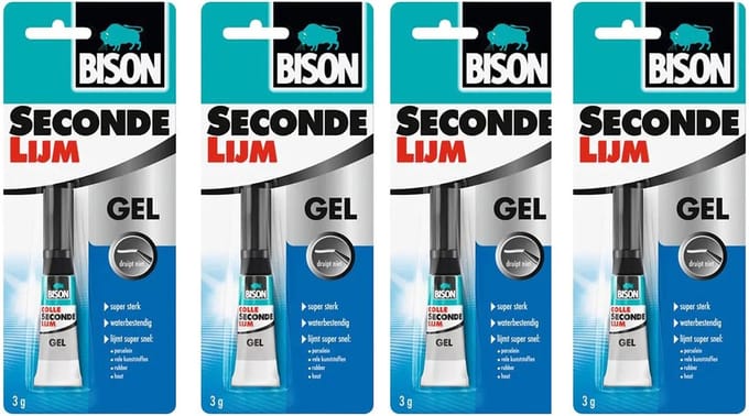 Bison® Secondelijm gel 3gr 4 stuks - KD set