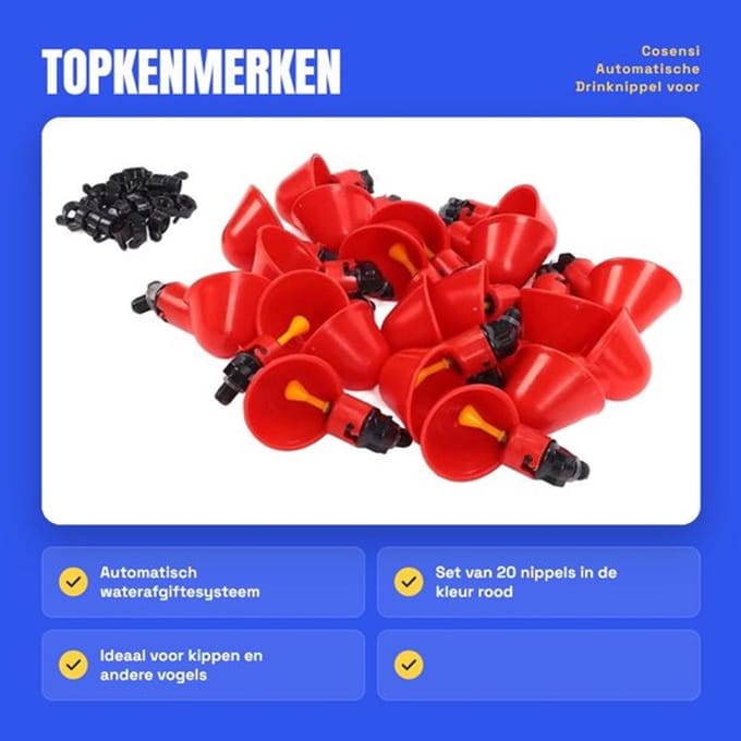 Set van 20 - Dailygoods- Drinknippel Automatisch Systeem