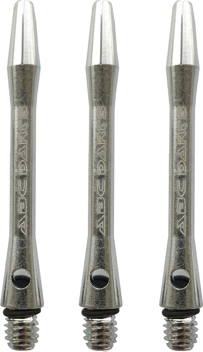 ABC Darts - Dart Shafts - Aluminium Zilver - In Between - 3 Sets (9 stuk)
