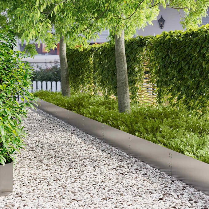 vidaXL - Gazonrand - 30 - st - 100 - x - 30 - cm - Staal - Zilverkleurig