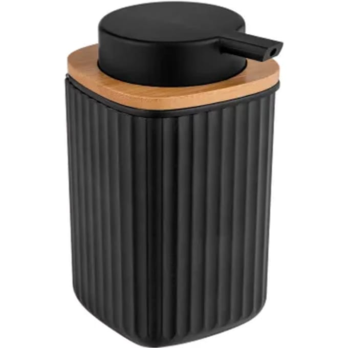 Wenko Zeepdispenser Rotello Zwart Bamboe Detail