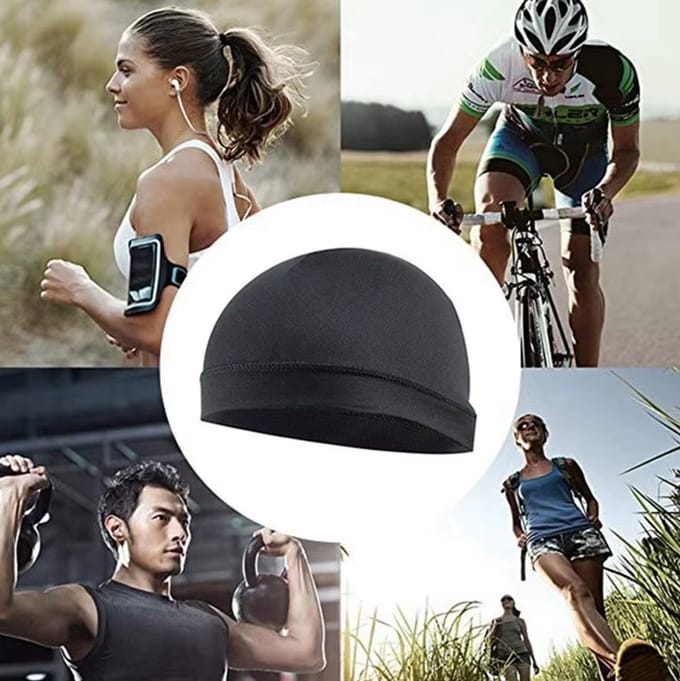 Actie4you® - Fietsmuts - Helmmuts - Mutsje – Helm Muts - Zwart - One size - Sneldrogend - Ventilerend