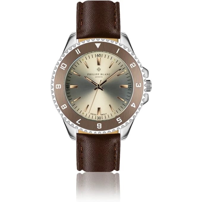 Lederen horloge Philipp Blanc Avenches