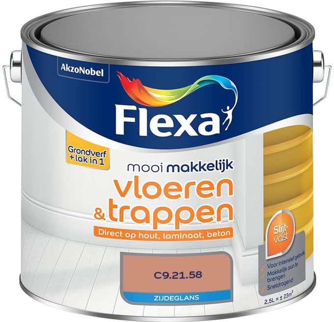 Flexa - Mooi Makkelijk Vloeren & Trappen Zijdeglans - C9.21.58 - Mengverf - 2,5 L