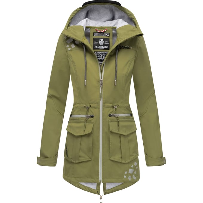 Marikoo dames softshelljas – Ulissaa met capuchon & reflecterende details
